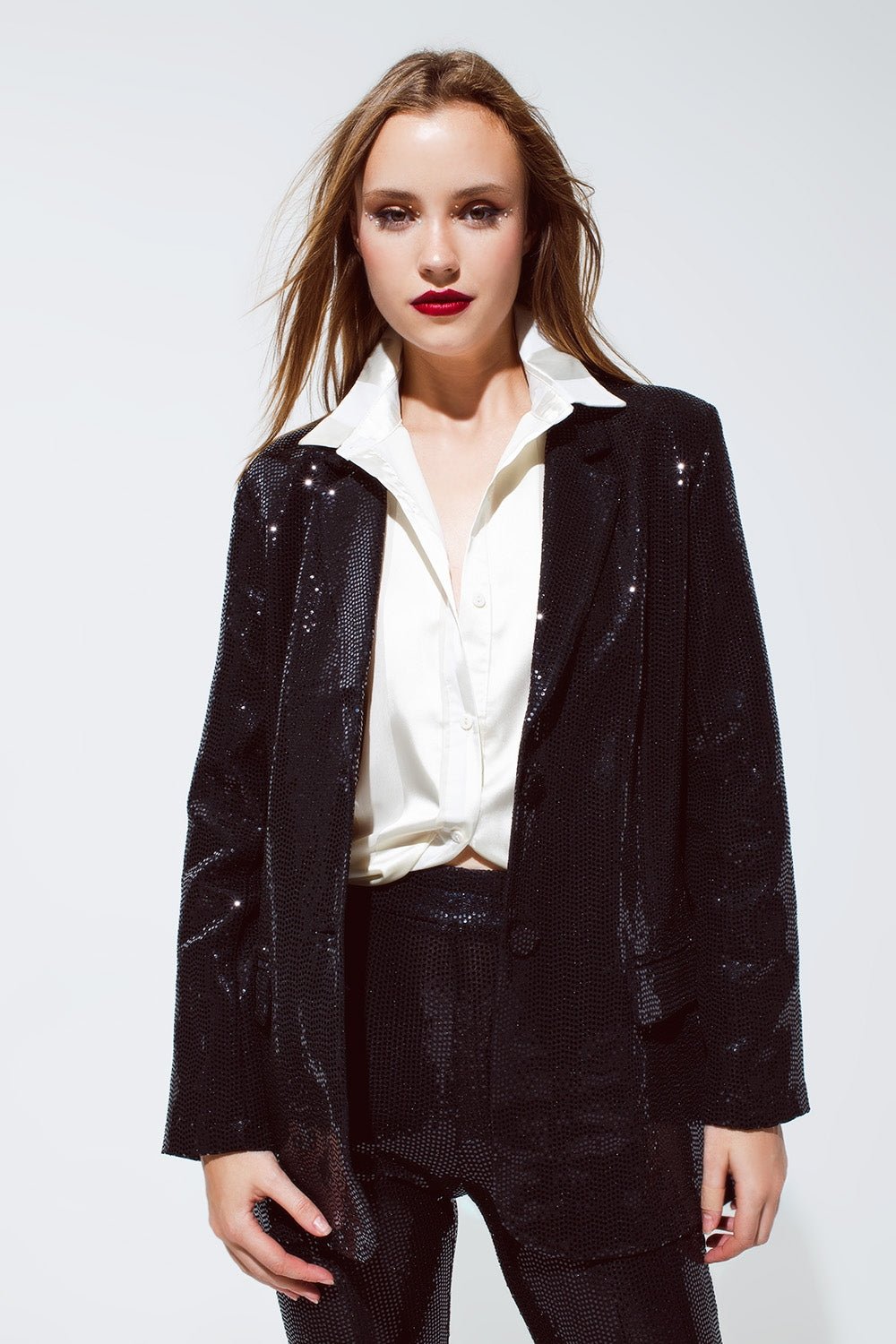 Party Relaxed Sequined Blazer in Black - Mack & Harvie