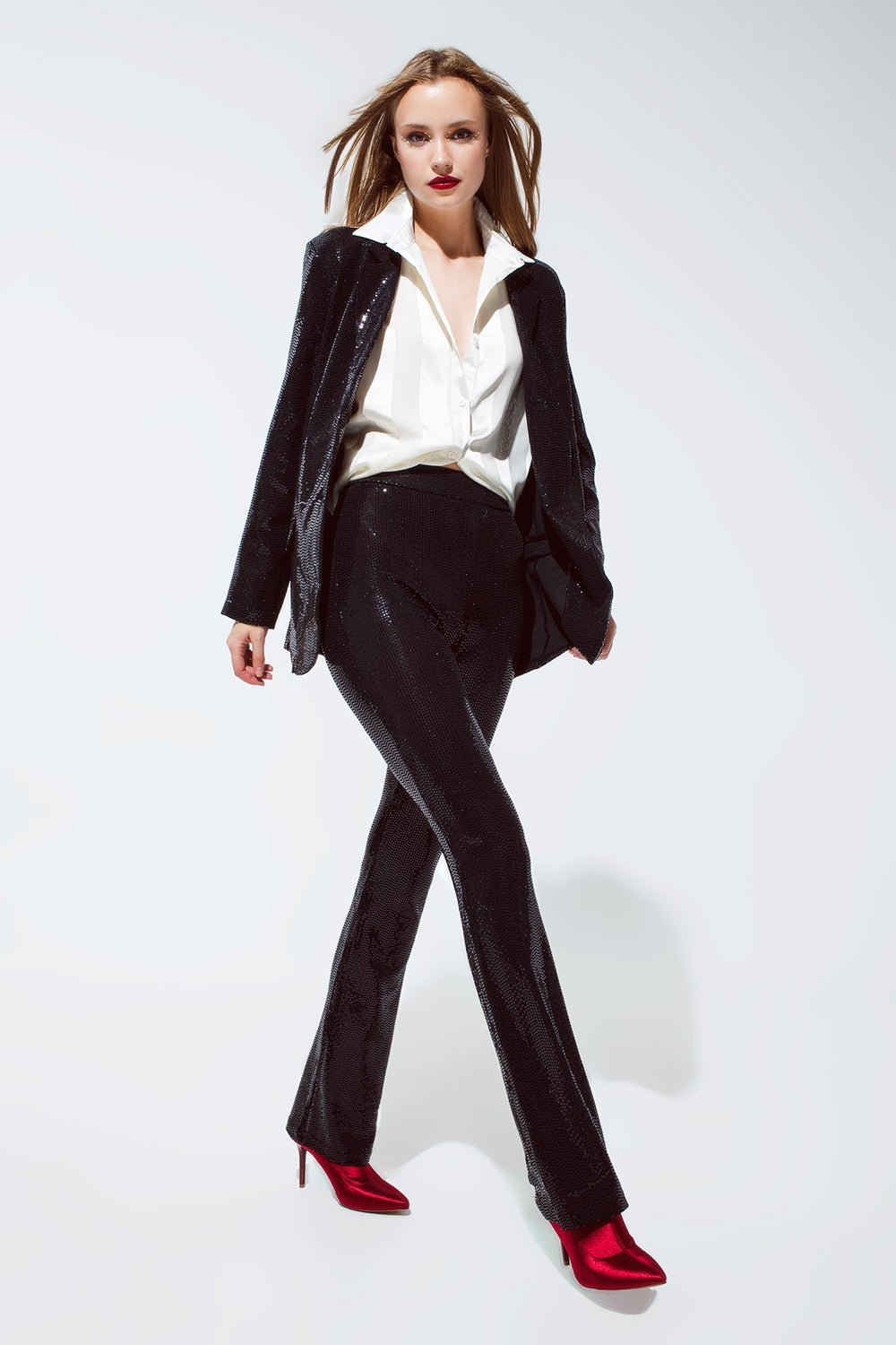 Party Relaxed Sequined Blazer in Black - Mack & Harvie
