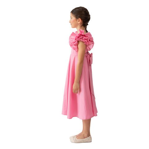 Piccola Ludo - Rosa Ruffle Sleeve Midi Dress - Mack & Harvie