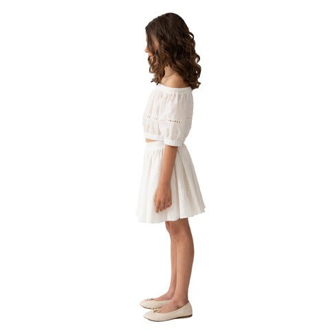 Piccola Ludo - White Pleated Skirt - Mack & Harvie