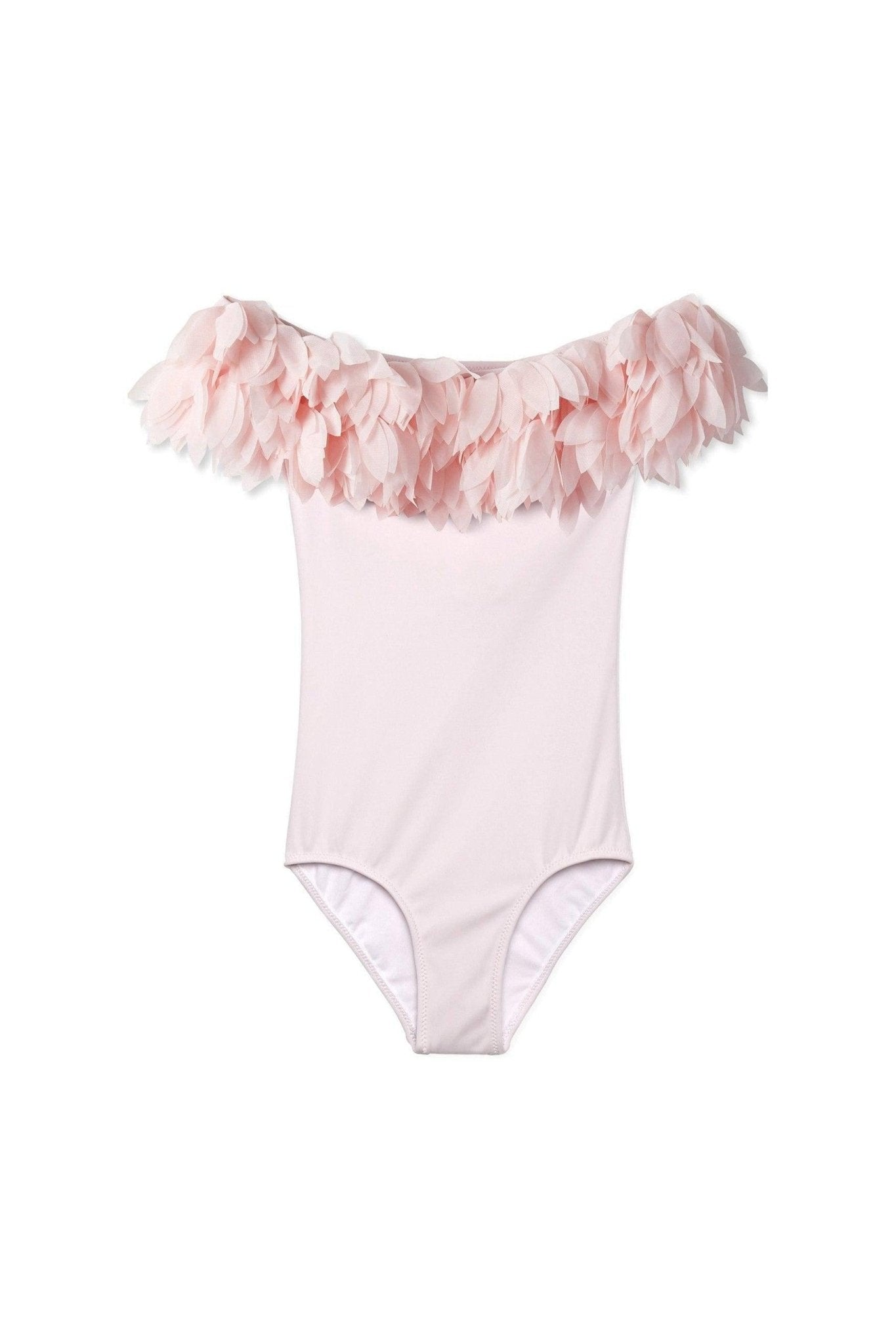 Pink Draped Swimsuit with Petals - Mack & Harvie