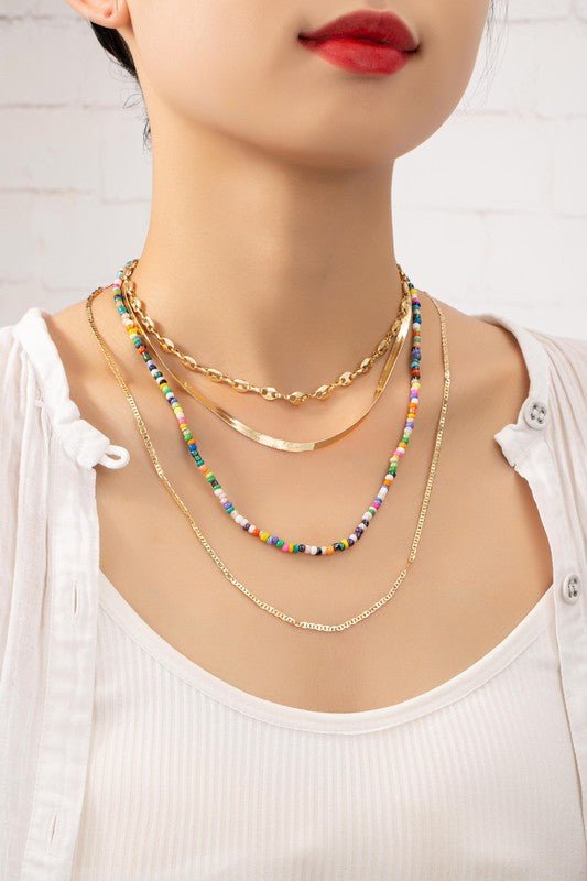 Premium quality 4 layer brass chain necklace - Mack & Harvie