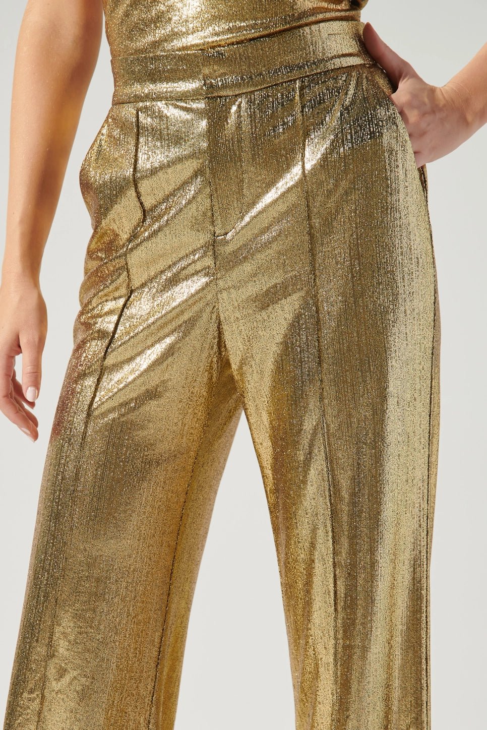 Primadonna Pintuck Wide Leg Liquid Gold Pants - Mack & Harvie