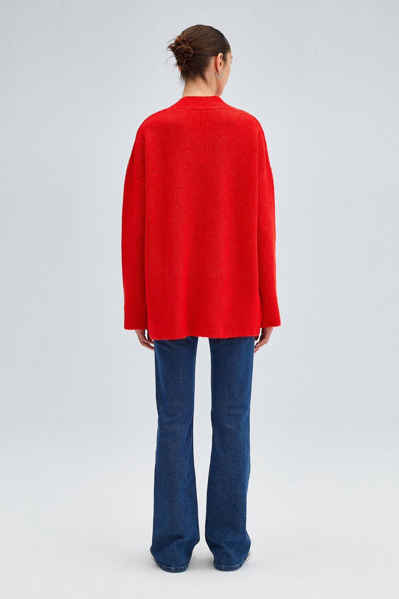 Red V Neck Knit Sweater - Mack & Harvie