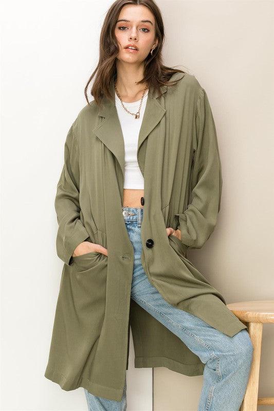 RIGHT ROUND BUTTON-FRONT OVERSIZED COAT - Mack & Harvie