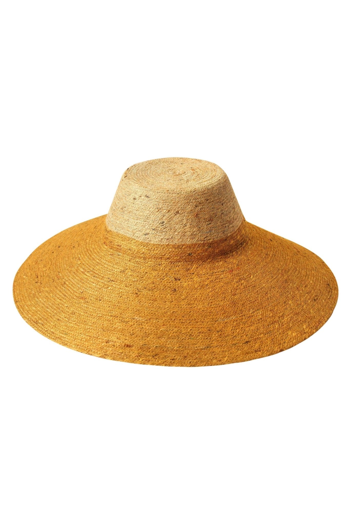 RIRI DUO Jute Straw Hat, in Nude & Golden Yellow - Mack & Harvie