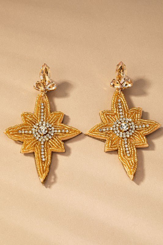 seed bead Christmas star drop earrings - Mack & Harvie