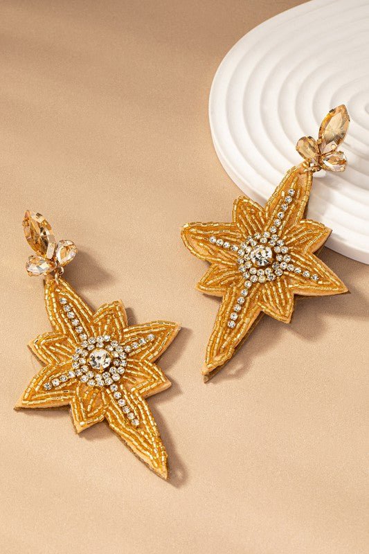 seed bead Christmas star drop earrings - Mack & Harvie