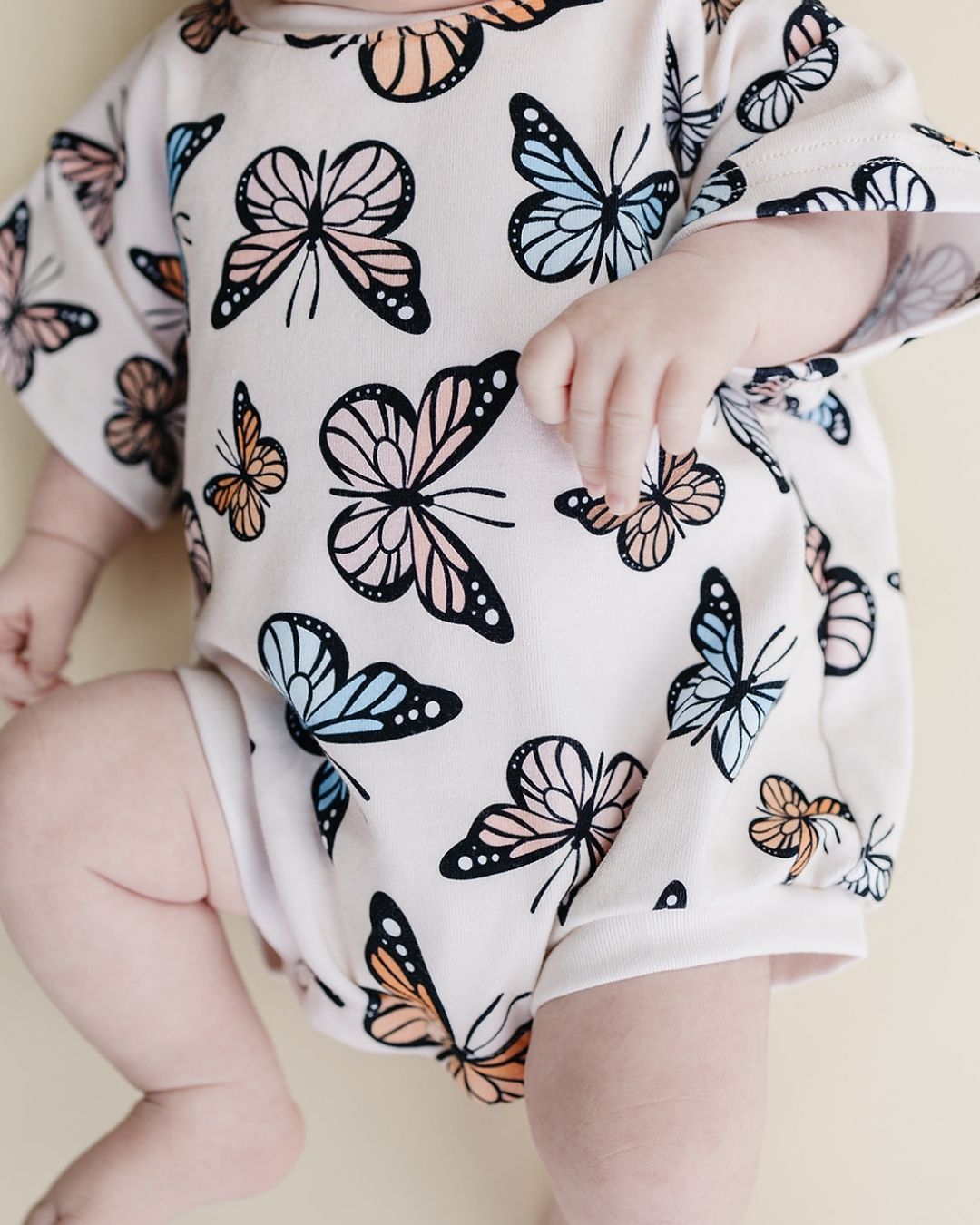 Short Sleeve Bubble Romper | Butterflies - Mack & Harvie