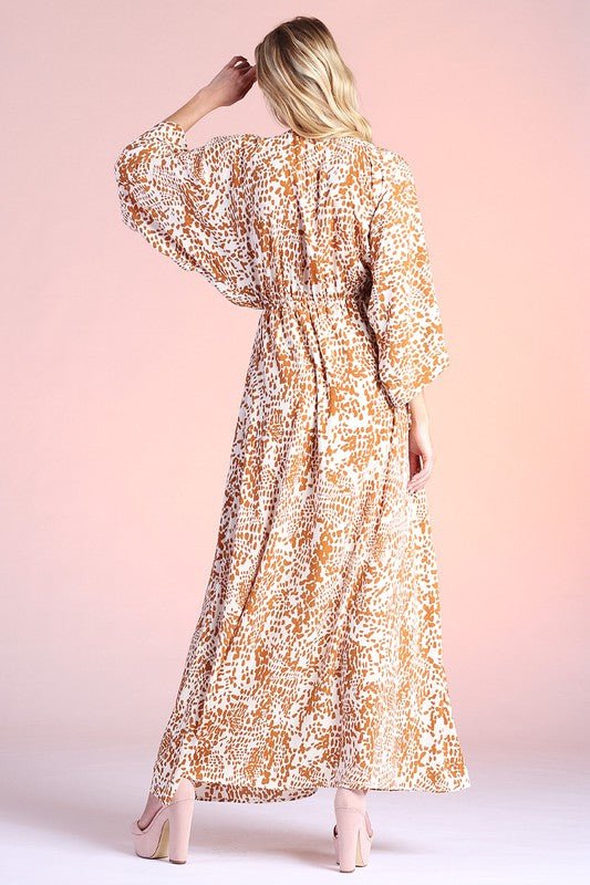 Siena Texture Print Kimono Maxi - Mack & Harvie