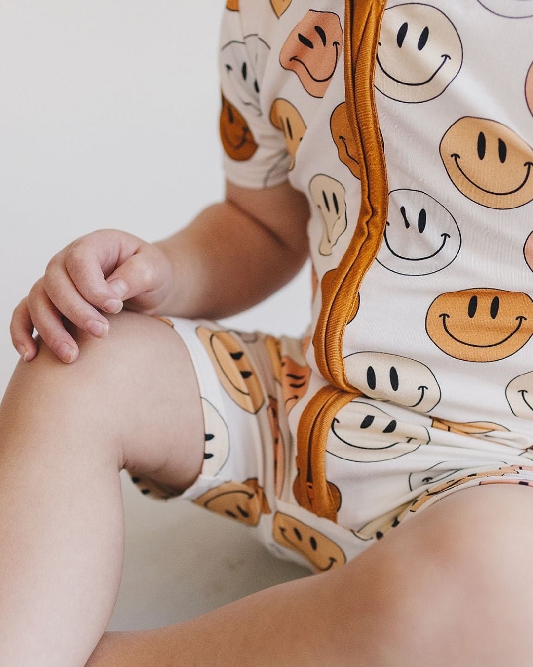 Smiley Bamboo Short Romper | Copper - Mack & Harvie