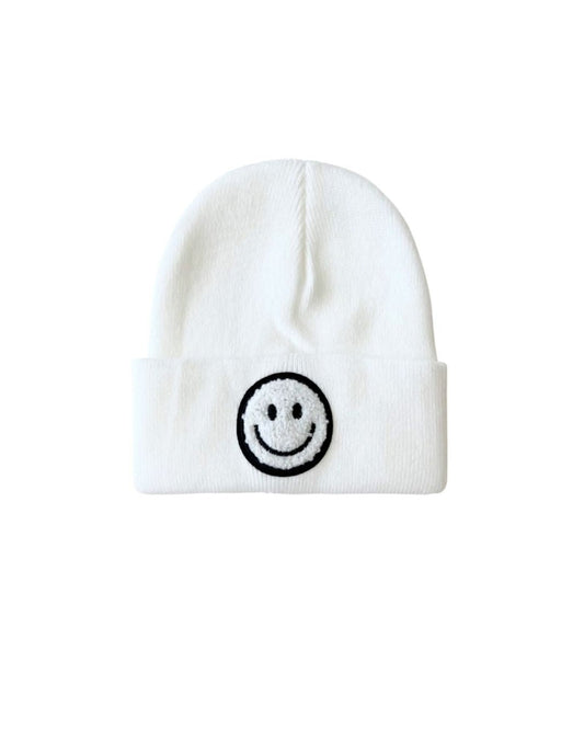 Smiley Beanie | White - Mack & Harvie