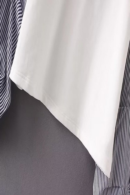 SOLID AND STRIPED LONG SLEEVE MOCK COLLAR SHIRT - Mack & Harvie
