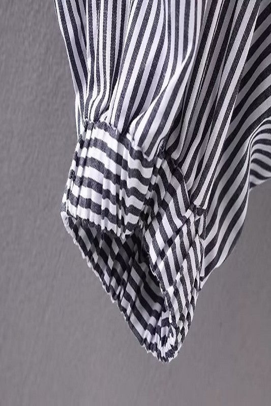 SOLID AND STRIPED LONG SLEEVE MOCK COLLAR SHIRT - Mack & Harvie