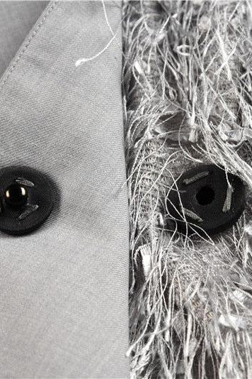 Spliced Asymmetric Gray Shimmer Dress - Mack & Harvie
