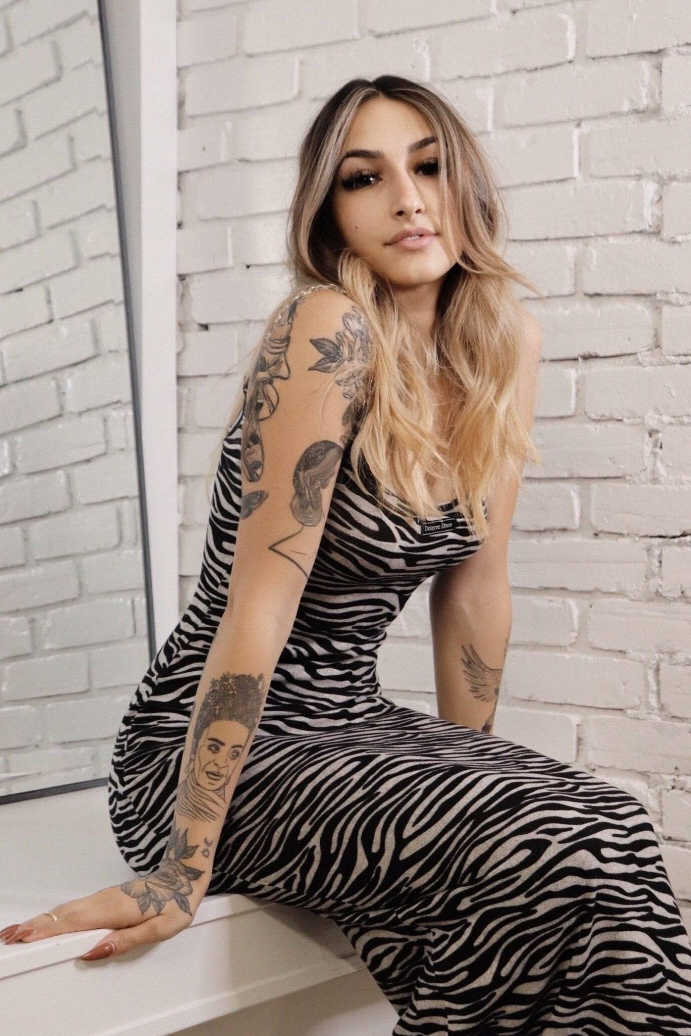Stone Zebra Print Maxi Dress - Mack & Harvie