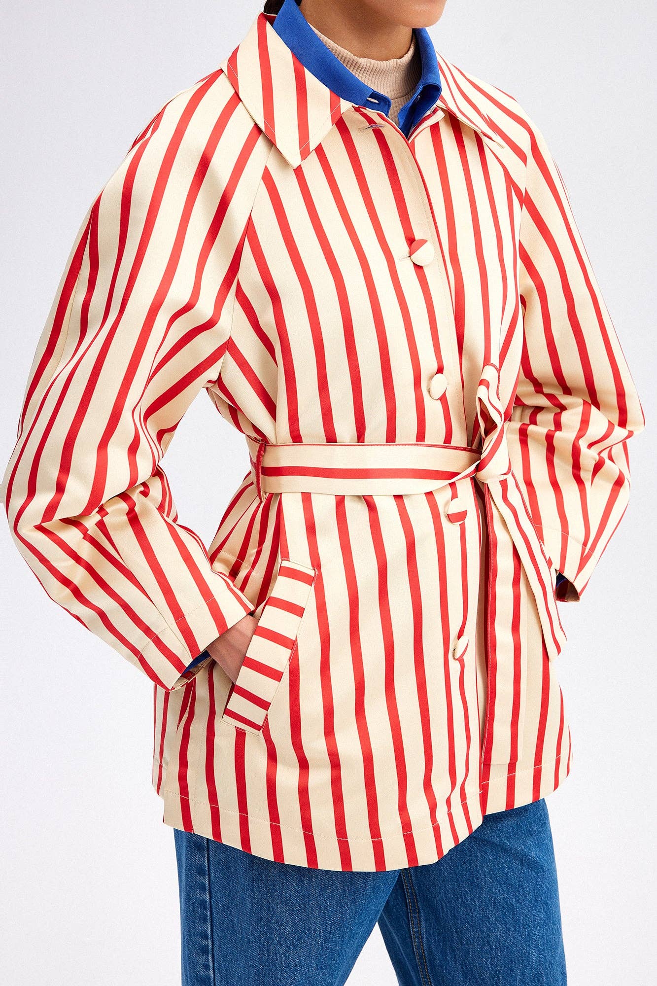 Striped Jacket with Belt - Mack & Harvie