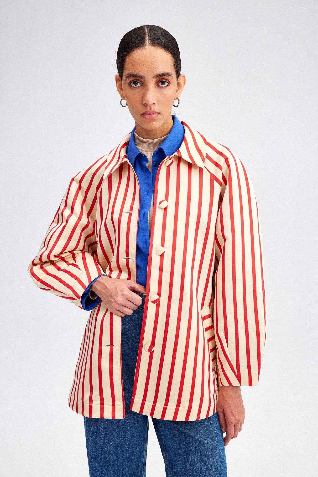 Striped Jacket with Belt - Mack & Harvie