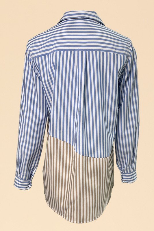 Striped Oversized Button Down Shirt - Mack & Harvie