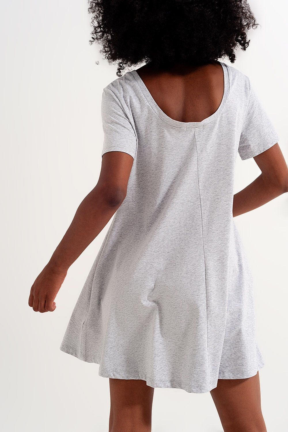 Swing T Shirt Dress With Concealed Pockets in Grey - Mack & Harvie