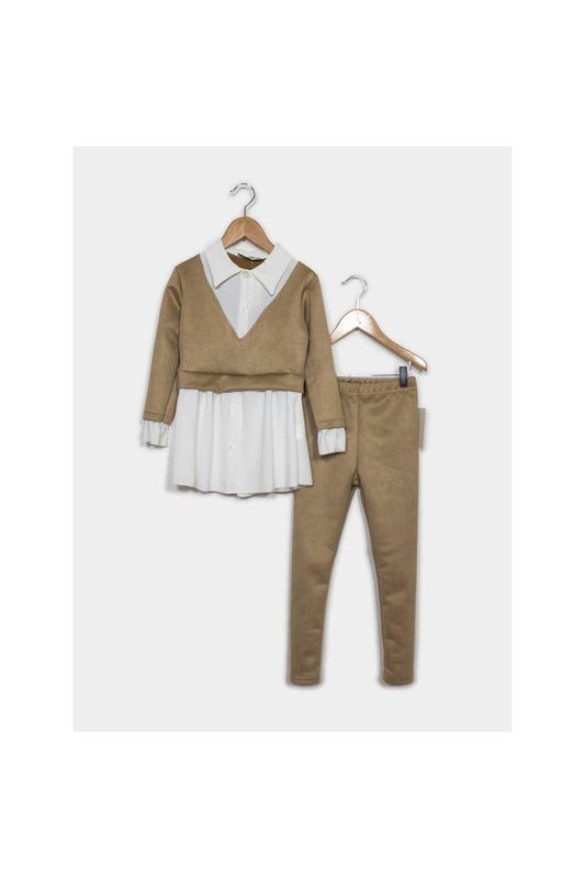 Tan & White Shirt Set Ensemble - Mack & Harvie