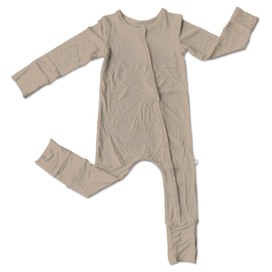 Taupe Bamboo Convertible Snap Footie - Mack & Harvie