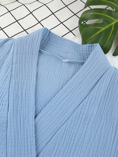 Textured Dropped Shoulder Cardigan and Shorts Set - Mack & Harvie