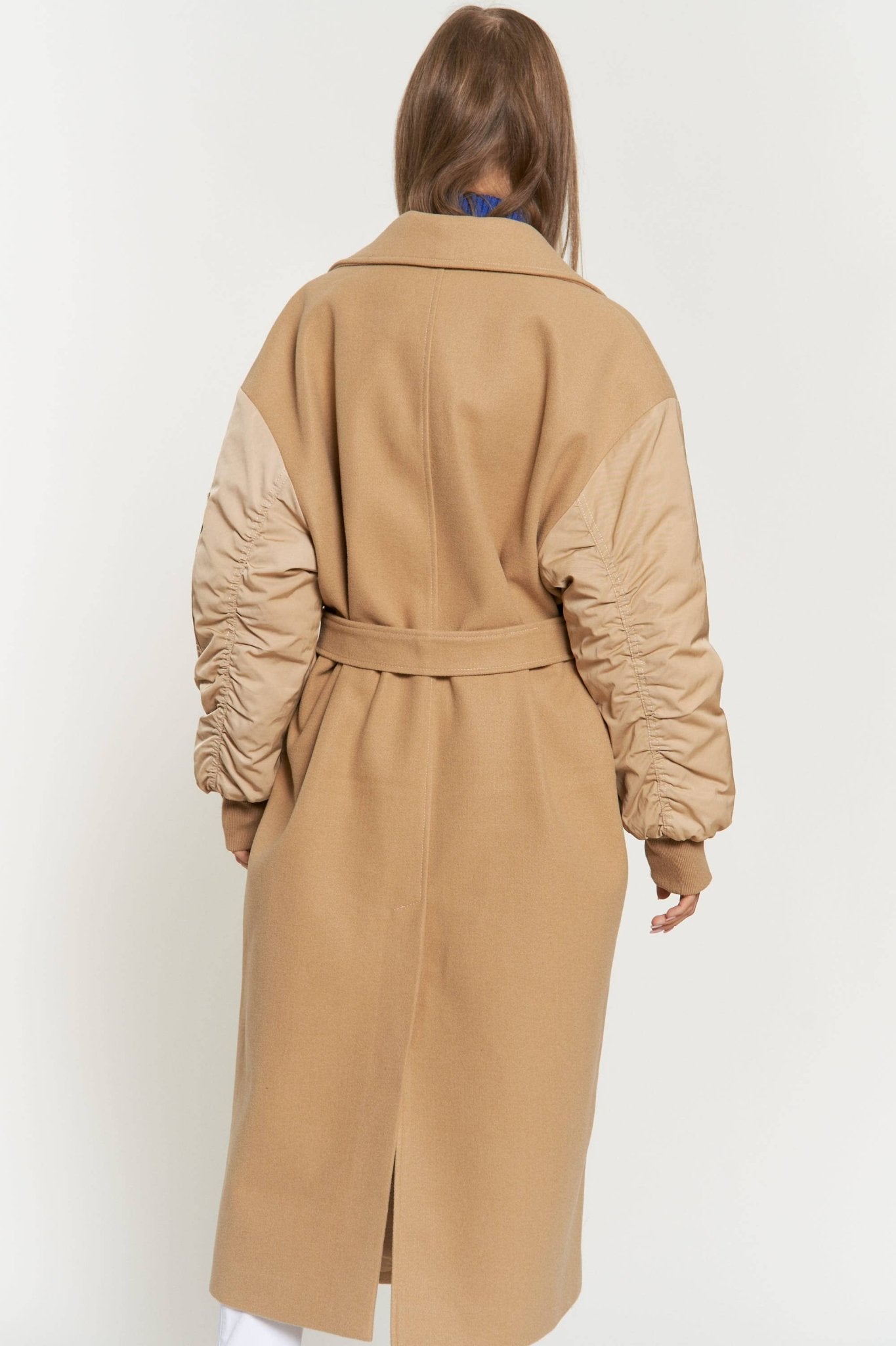 Tie Waist Balloon Sleeve Bomber Coat - Mack & Harvie