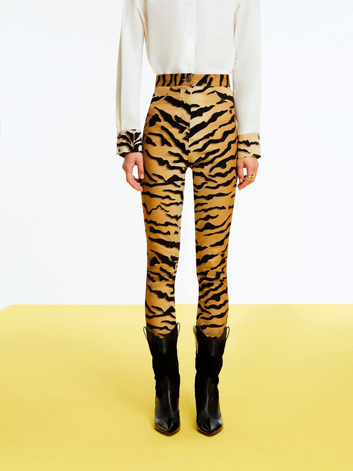 Tiger Print High-Waisted Pants - Mack & Harvie