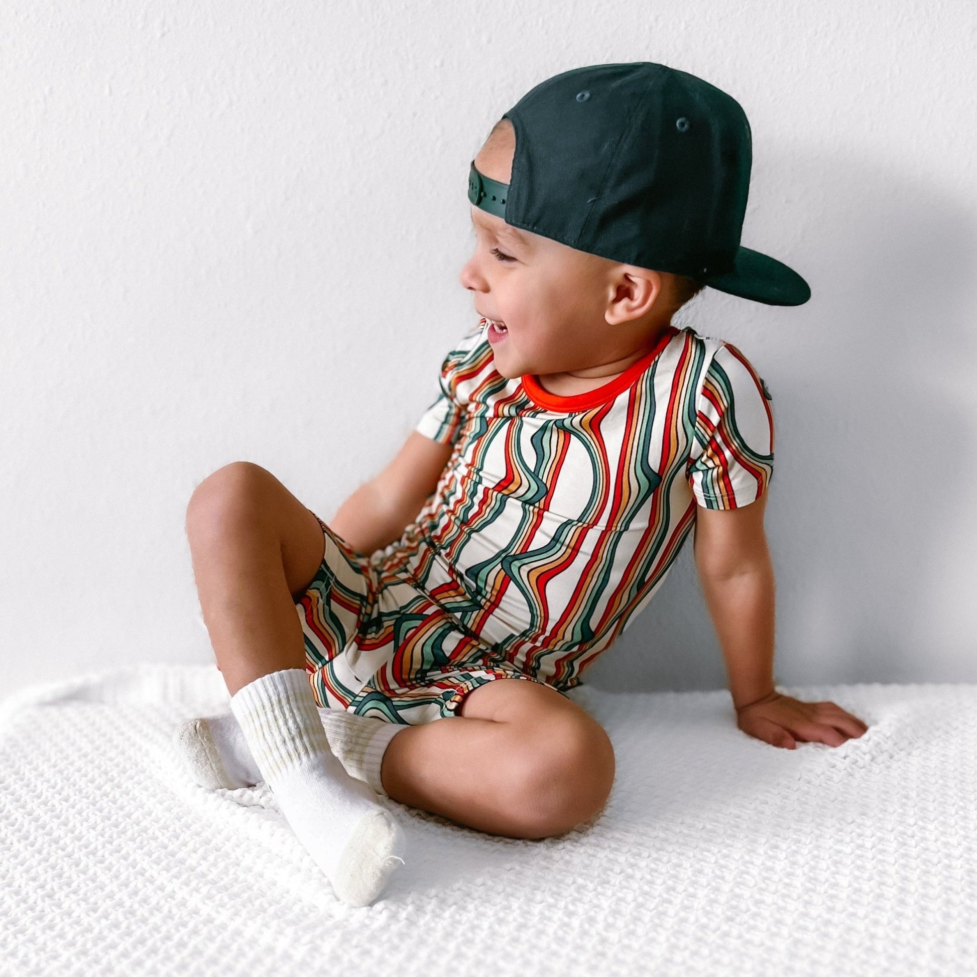 TWO PIECE SHORTIE SET- Retro Rainbow - Mack & Harvie