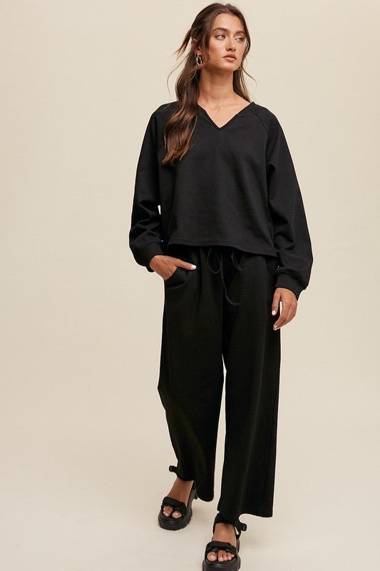 V-neck Sweatshirt and Pants Set - Mack & Harvie