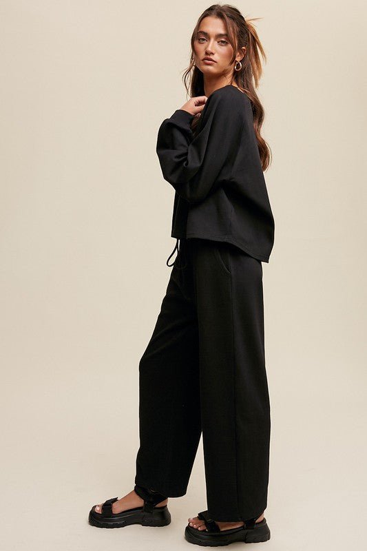 V-neck Sweatshirt and Pants Set - Mack & Harvie