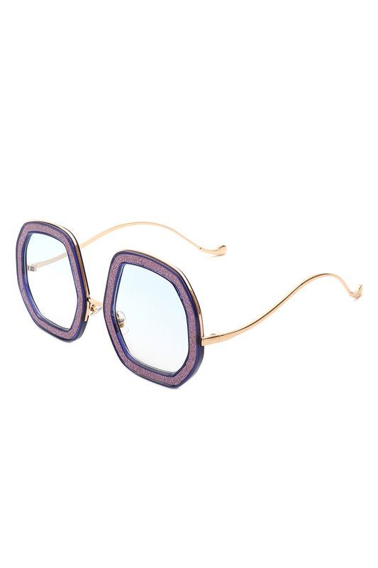 Women Round Geometric Glitter Fashion Sunglasses - Mack & Harvie