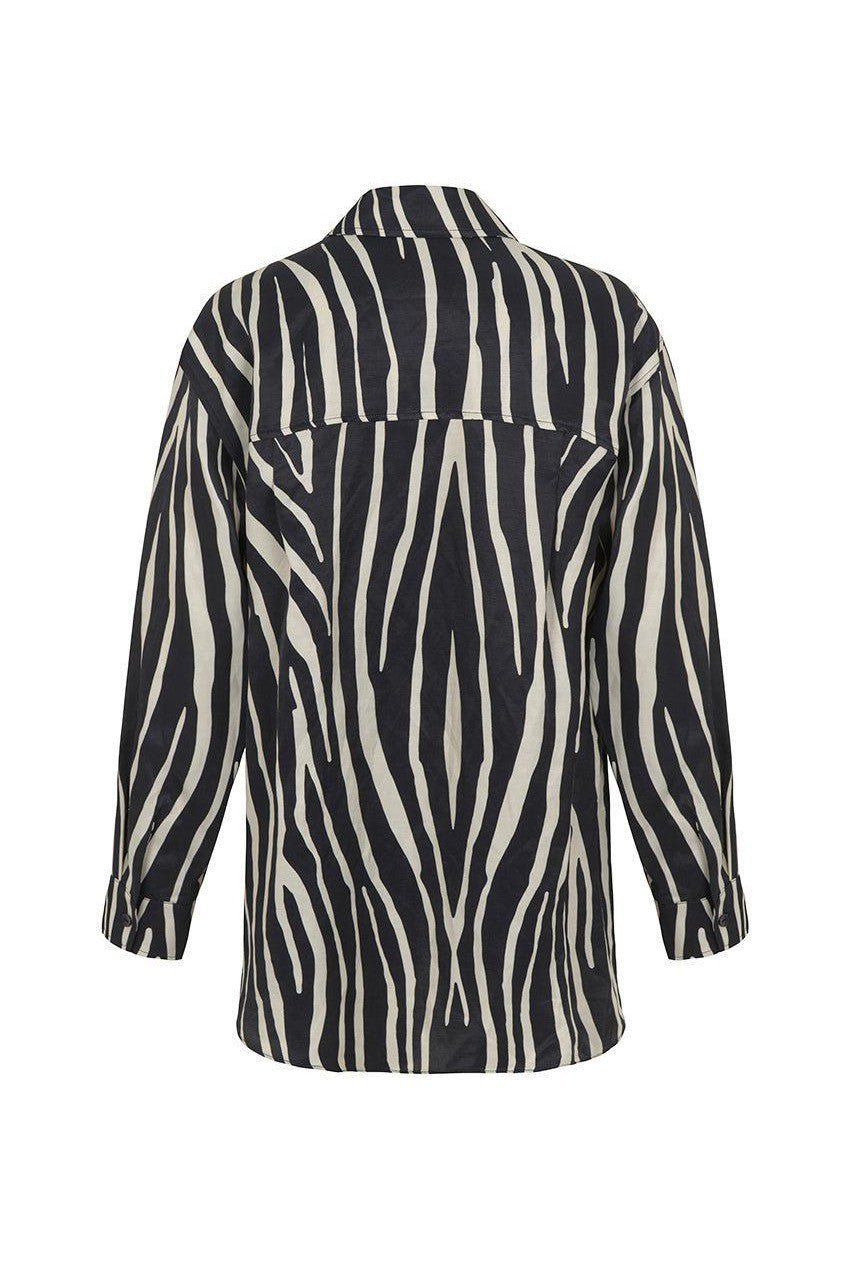 Zebra Print Oversized Linen Shirt - Mack & Harvie