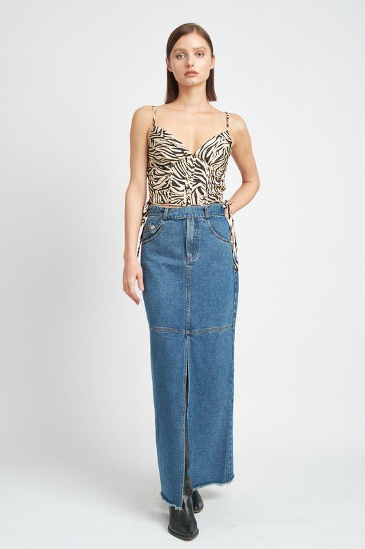ZEBRA PRINT RUCHED CORSET TOP - Mack & Harvie