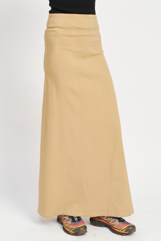 ZIPPER UP HIGH RISE MAXI SKIRT - Mack & Harvie